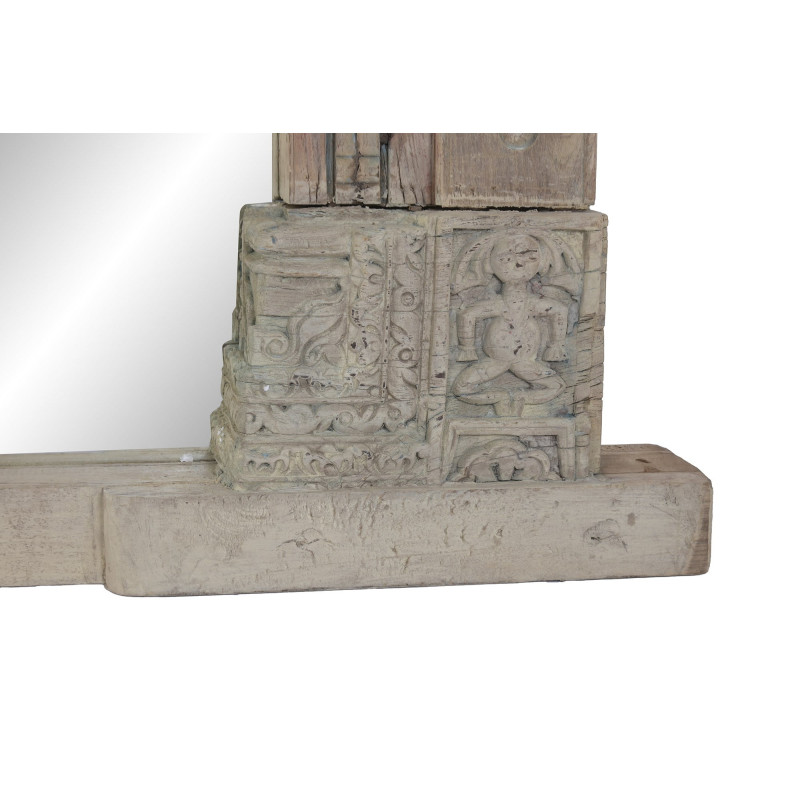 Grand miroir à poser au sol teck naturel sculpté 150x18x210 cm Orchha Item Home - 4