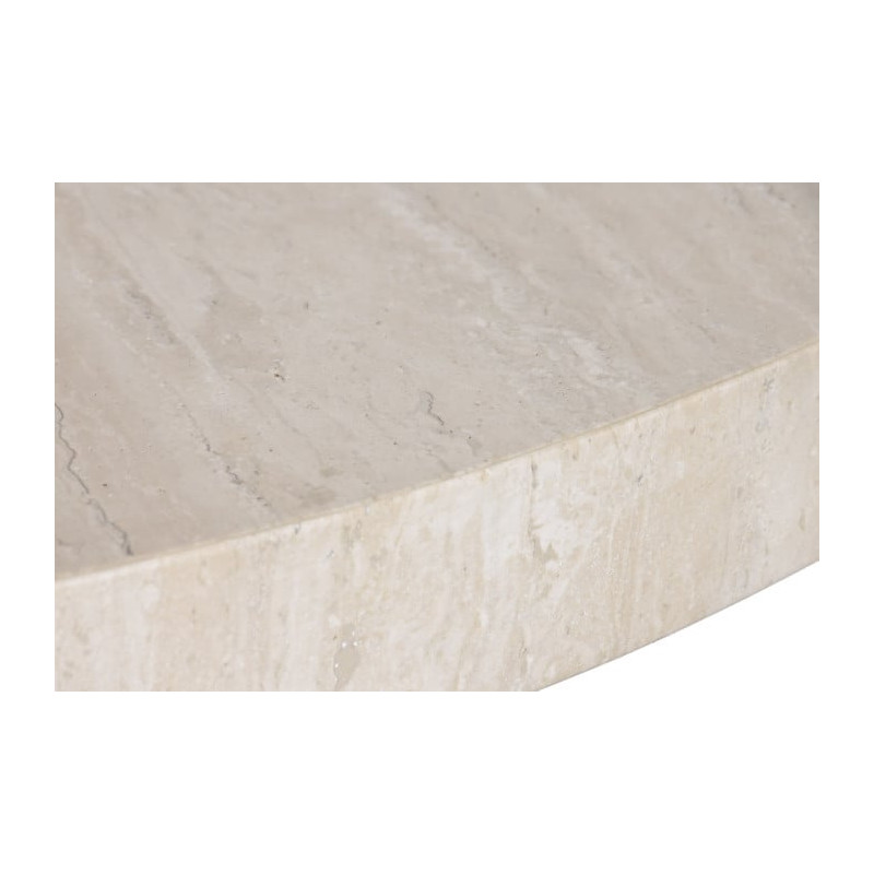 Table à manger ronde marbre clair orme massif 130x130x76 cm Arvonesa  - 4