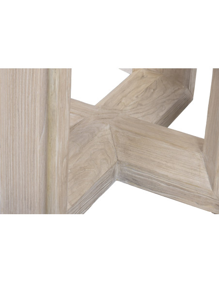 Table à manger ronde marbre clair orme massif 130x130x76 cm Arvonesa  - 5