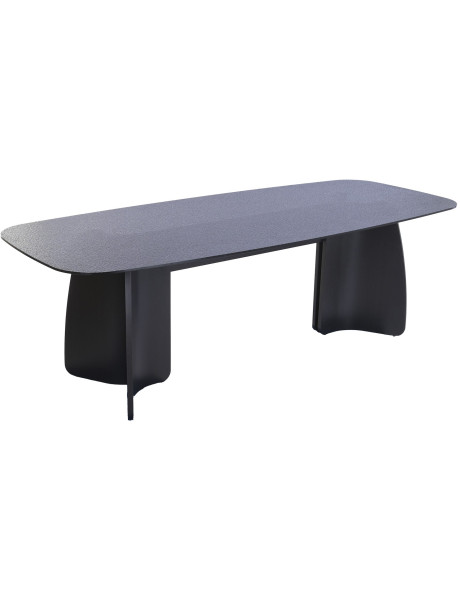 Table à manger rectangulaire verre trempé noir 240 cm Noavressa Item International - 1