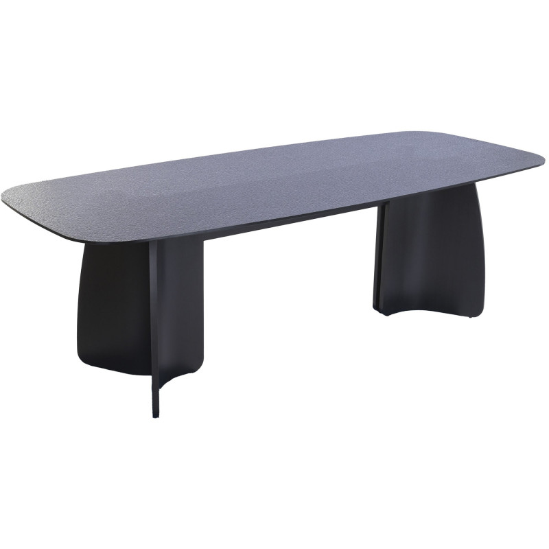Table à manger rectangulaire verre trempé noir 240 cm Noavressa Item International - 1