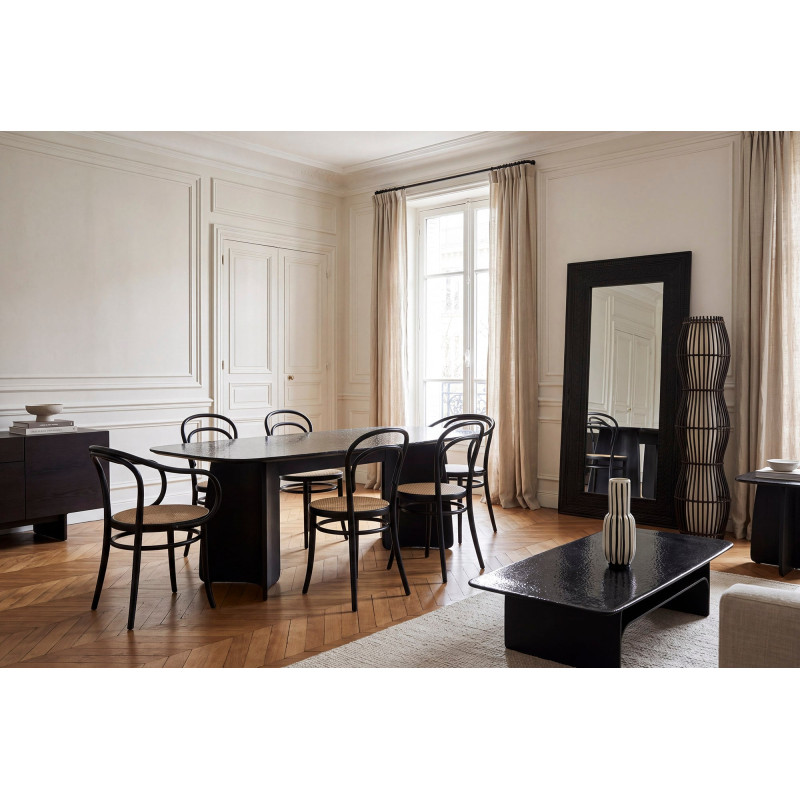 Table à manger rectangulaire verre trempé noir 240 cm Noavressa Item International - 2