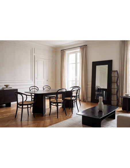 Table à manger rectangulaire verre trempé noir 240 cm Noavressa Item International - 2