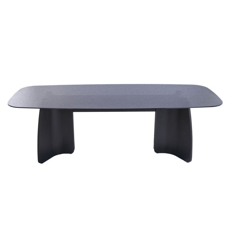 Table à manger rectangulaire verre trempé noir 240 cm Noavressa Item International - 3