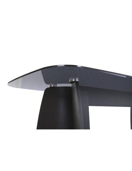 Table à manger rectangulaire verre trempé noir 240 cm Noavressa Item International - 8