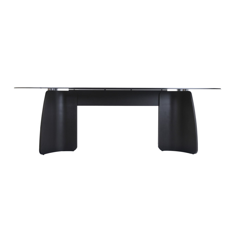 Table à manger rectangulaire verre trempé noir 240 cm Noavressa Item International - 4