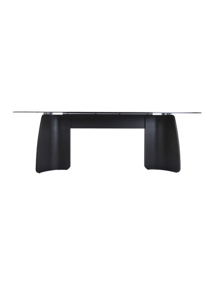Table à manger rectangulaire verre trempé noir 240 cm Noavressa Item International - 4