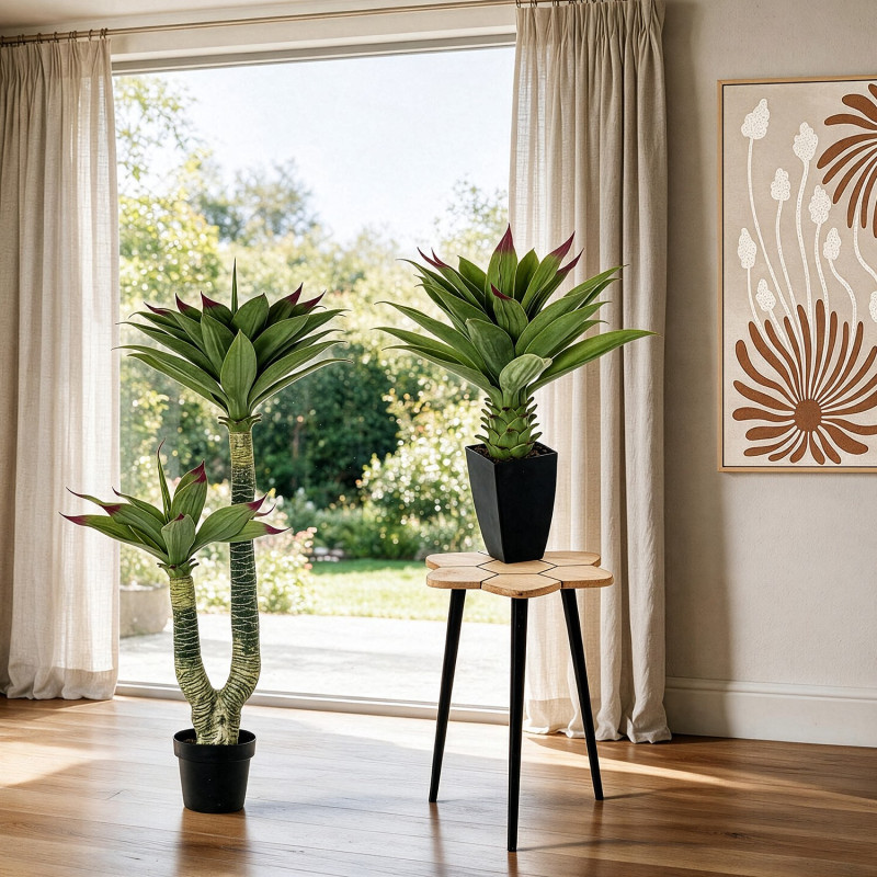 Agave artificiel vert polyéthylène PVC 135 cm Mivila  - 2