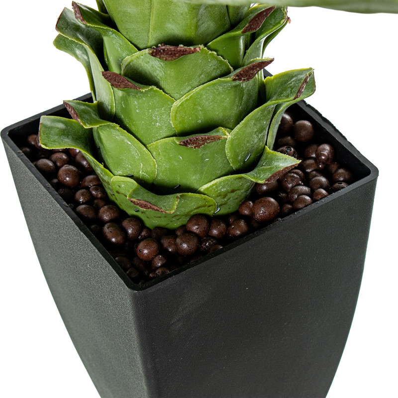 Agave artificiel en pot noir 70 cm Mivila  - 2