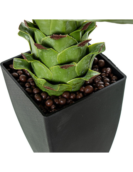 Agave artificiel en pot noir 70 cm Mivila  - 2