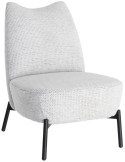 Fauteuil blanc chiné sans accoudoirs pieds métal 61x77x82 cm Ambrio