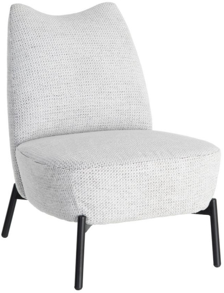Fauteuil blanc chiné sans accoudoirs pieds métal 61x77x82 cm Ambrio Ixia - 1