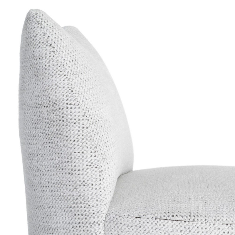 Fauteuil blanc chiné sans accoudoirs pieds métal 61x77x82 cm Ambrio Ixia - 2
