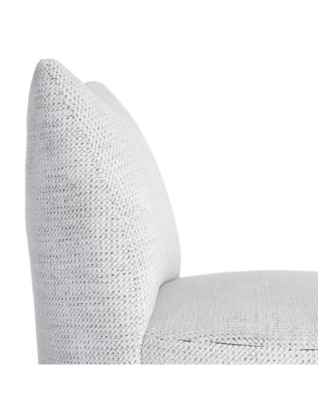 Fauteuil blanc chiné sans accoudoirs pieds métal 61x77x82 cm Ambrio Ixia - 2