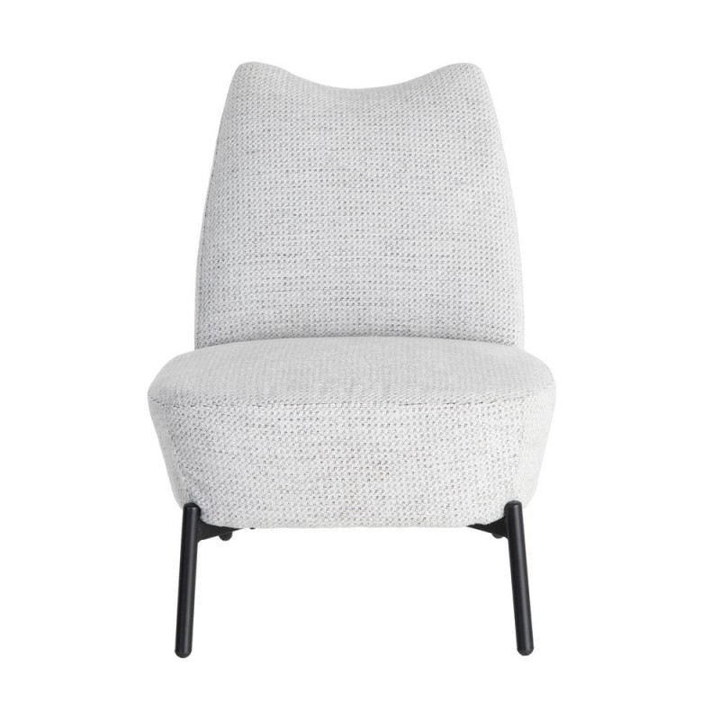 Fauteuil blanc chiné sans accoudoirs pieds métal 61x77x82 cm Ambrio Ixia - 6