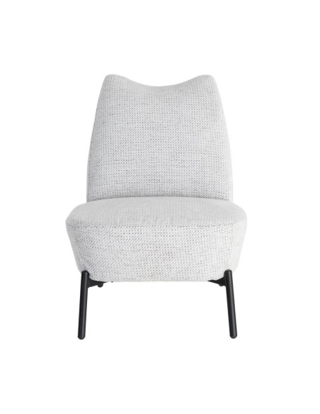 Fauteuil blanc chiné sans accoudoirs pieds métal 61x77x82 cm Ambrio Ixia - 6