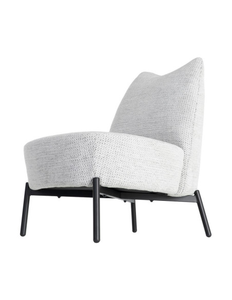 Fauteuil blanc chiné sans accoudoirs pieds métal 61x77x82 cm Ambrio Ixia - 8