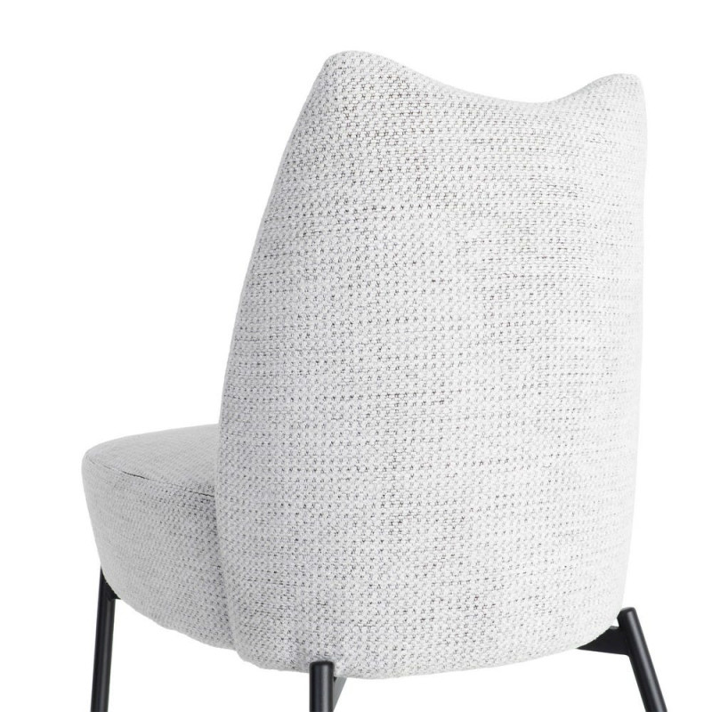 Fauteuil blanc chiné sans accoudoirs pieds métal 61x77x82 cm Ambrio Ixia - 10