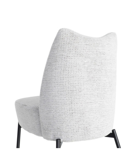 Fauteuil blanc chiné sans accoudoirs pieds métal 61x77x82 cm Ambrio Ixia - 10