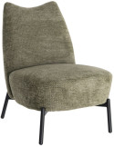 Fauteuil vert kaki sans accoudoirs pieds métal 61x77x82 cm Ambrio