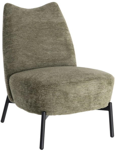 Fauteuil vert kaki sans accoudoirs pieds métal 61x77x82 cm Ambrio Ixia - 1
