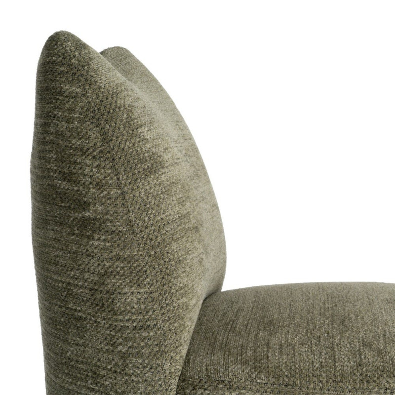 Fauteuil vert kaki sans accoudoirs pieds métal 61x77x82 cm Ambrio Ixia - 3