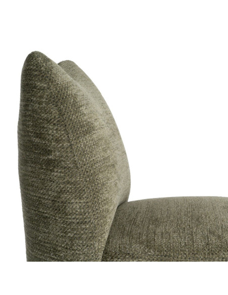 Fauteuil vert kaki sans accoudoirs pieds métal 61x77x82 cm Ambrio Ixia - 3