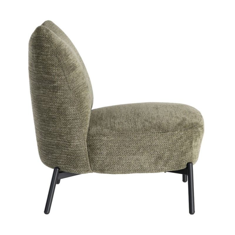 Fauteuil vert kaki sans accoudoirs pieds métal 61x77x82 cm Ambrio Ixia - 4