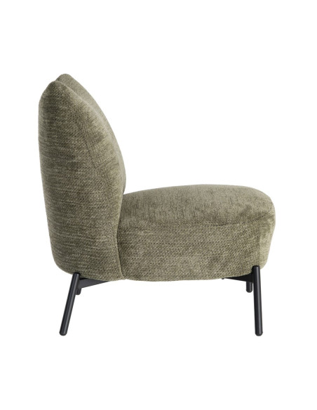 Fauteuil vert kaki sans accoudoirs pieds métal 61x77x82 cm Ambrio Ixia - 4
