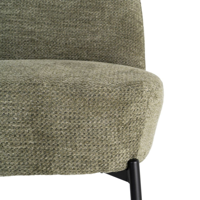 Fauteuil vert kaki sans accoudoirs pieds métal 61x77x82 cm Ambrio Ixia - 5