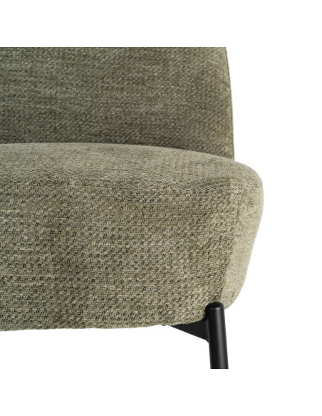 Fauteuil vert kaki sans accoudoirs pieds métal 61x77x82 cm Ambrio Ixia - 5