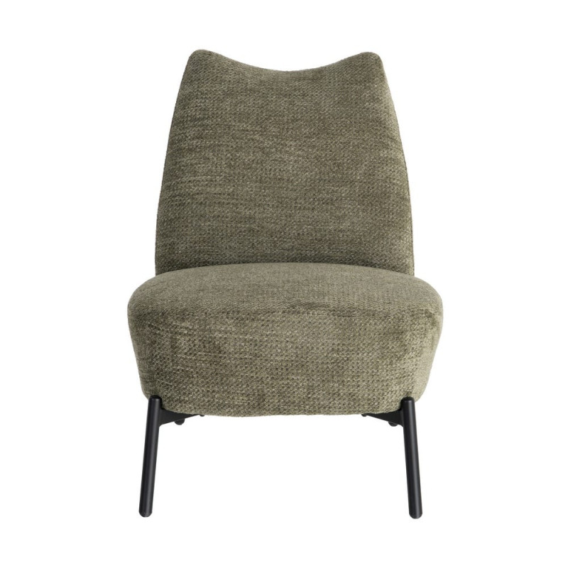 Fauteuil vert kaki sans accoudoirs pieds métal 61x77x82 cm Ambrio Ixia - 6