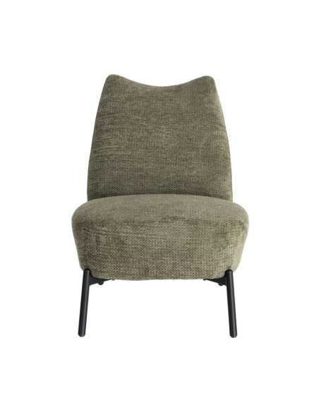 Fauteuil vert kaki sans accoudoirs pieds métal 61x77x82 cm Ambrio Ixia - 6