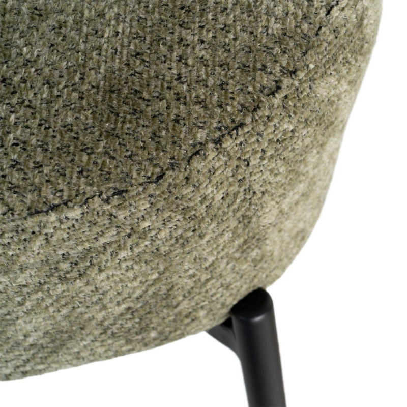 Fauteuil vert kaki sans accoudoirs pieds métal 61x77x82 cm Ambrio Ixia - 7