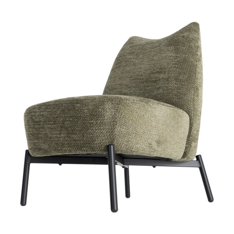 Fauteuil vert kaki sans accoudoirs pieds métal 61x77x82 cm Ambrio Ixia - 8