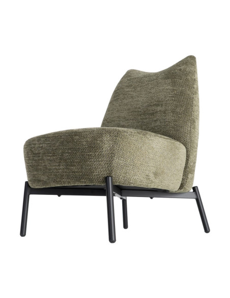 Fauteuil vert kaki sans accoudoirs pieds métal 61x77x82 cm Ambrio Ixia - 8