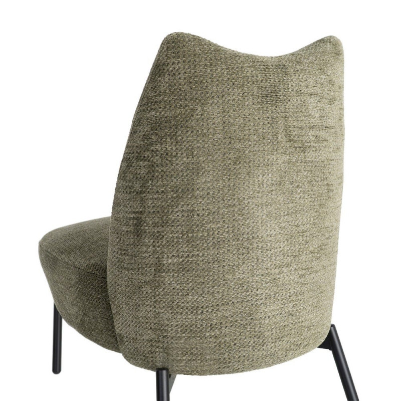 Fauteuil vert kaki sans accoudoirs pieds métal 61x77x82 cm Ambrio Ixia - 9