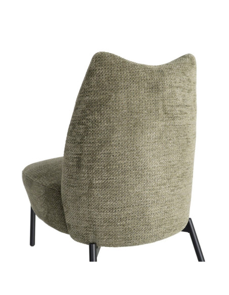 Fauteuil vert kaki sans accoudoirs pieds métal 61x77x82 cm Ambrio Ixia - 9
