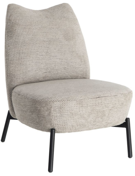 Fauteuil crème chiné sans accoudoirs pieds métal 61x77x82 cm Ambrio Ixia - 1