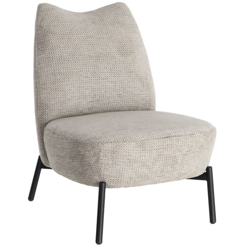 Fauteuil crème chiné sans accoudoirs pieds métal 61x77x82 cm Ambrio Ixia - 1