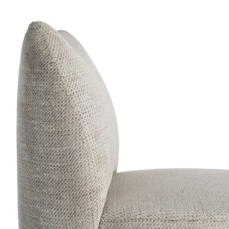 Fauteuil crème chiné sans accoudoirs pieds métal 61x77x82 cm Ambrio Ixia - 2