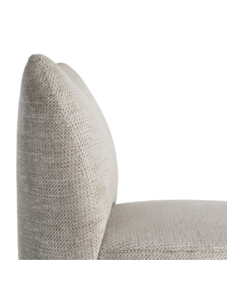 Fauteuil crème chiné sans accoudoirs pieds métal 61x77x82 cm Ambrio Ixia - 2