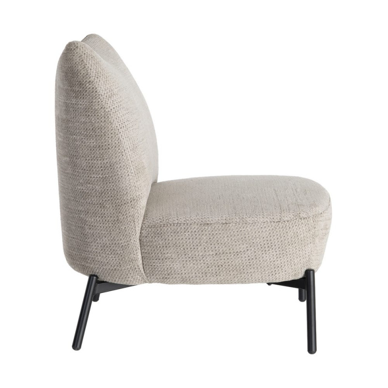 Fauteuil crème chiné sans accoudoirs pieds métal 61x77x82 cm Ambrio Ixia - 4