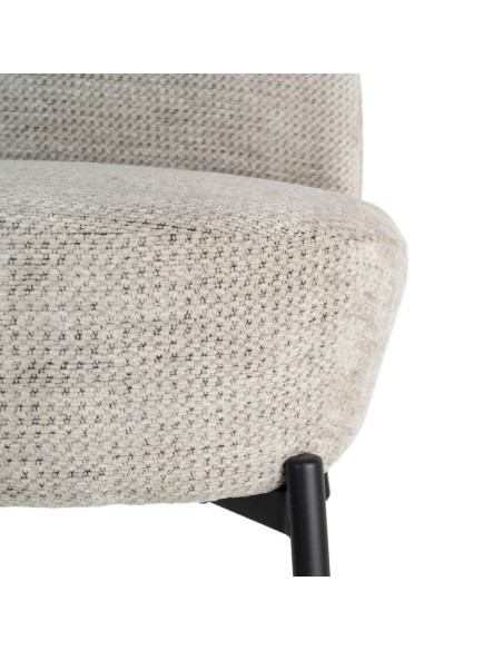 Fauteuil crème chiné sans accoudoirs pieds métal 61x77x82 cm Ambrio Ixia - 5
