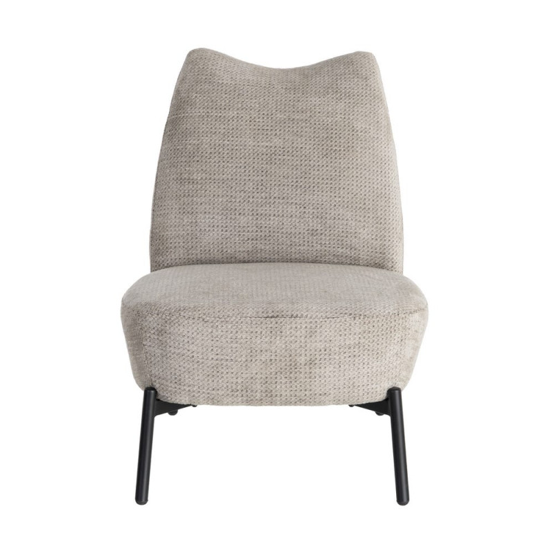 Fauteuil crème chiné sans accoudoirs pieds métal 61x77x82 cm Ambrio Ixia - 6