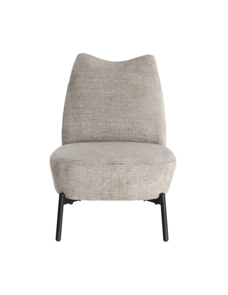 Fauteuil crème chiné sans accoudoirs pieds métal 61x77x82 cm Ambrio Ixia - 6