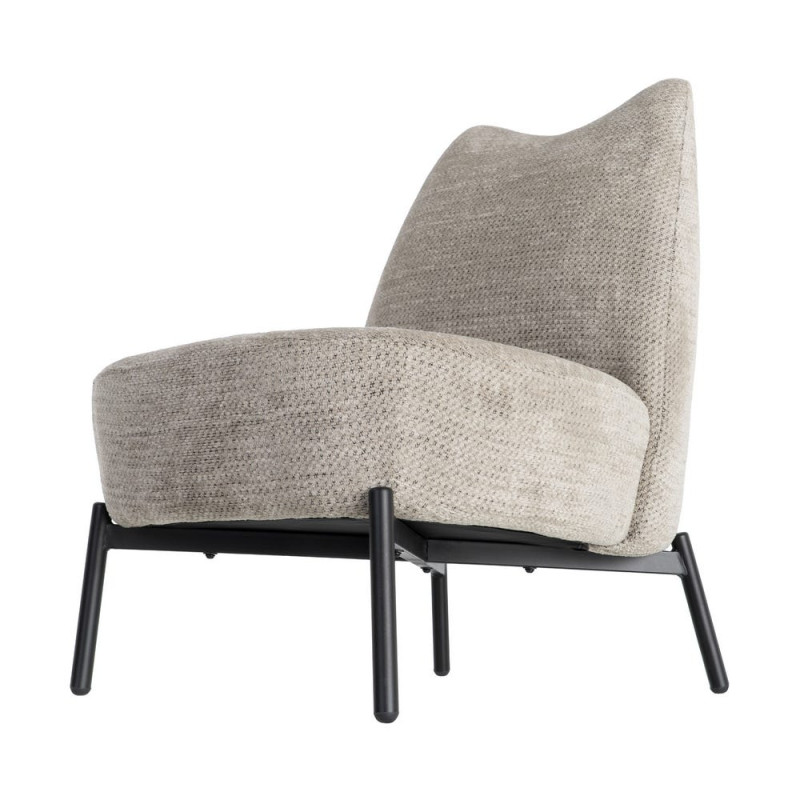 Fauteuil crème chiné sans accoudoirs pieds métal 61x77x82 cm Ambrio Ixia - 8