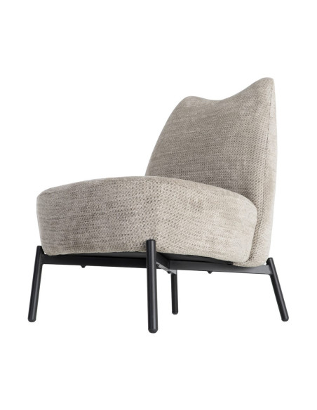 Fauteuil crème chiné sans accoudoirs pieds métal 61x77x82 cm Ambrio Ixia - 8