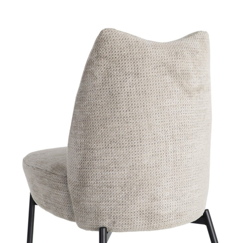 Fauteuil crème chiné sans accoudoirs pieds métal 61x77x82 cm Ambrio Ixia - 9