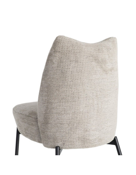 Fauteuil crème chiné sans accoudoirs pieds métal 61x77x82 cm Ambrio Ixia - 9